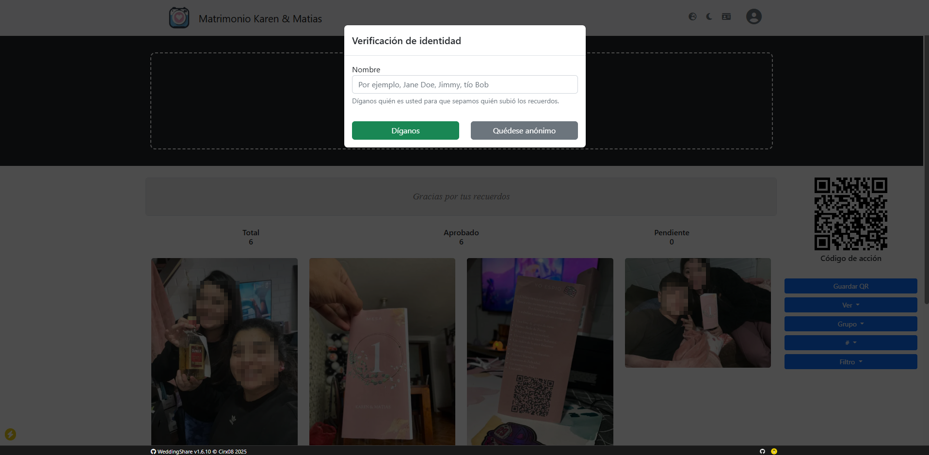 plataforma web de WeddingShare